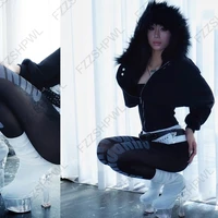 Y2K Aesthetic Women's Autumn Winter Fur Collar Sweatshirt Harajuku Gothic Punk Rock Hottie Sweatshirt Jacket Emo Girl Streetwear - Image 4
