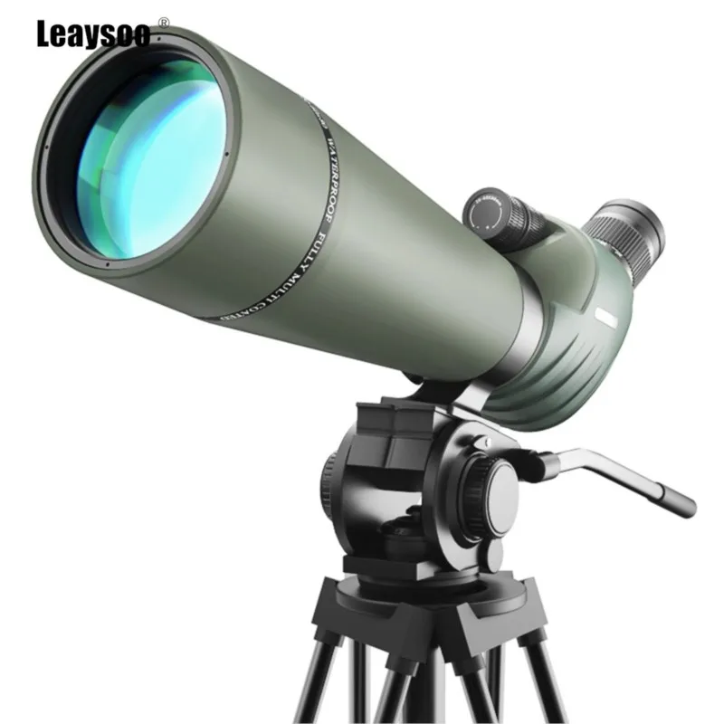 LEAYSOO 20X60/80 망원경 고배율 전문가용 IPX7 방수 줌 단안경 HD BAK4 프리즘 단안경 조류 관찰