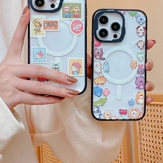 

Cartoon Stamp MagSafe Phone Case Cover for IPhone 11 12 13 14 15 Pro Max Case for IPhone 15 Pro Max