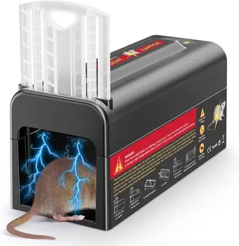 Indoor Electric Mousetrap, Upgraded Rat Trap, Strong Voltage to Kill Rats and Mice Instantly, Mouse Trap with Tunnel Design for Rats, Kitchen, Warehouse, Patio Indoor/Outdoor Mousetrap, Mouse and Chipmunk Trap with Cover 1