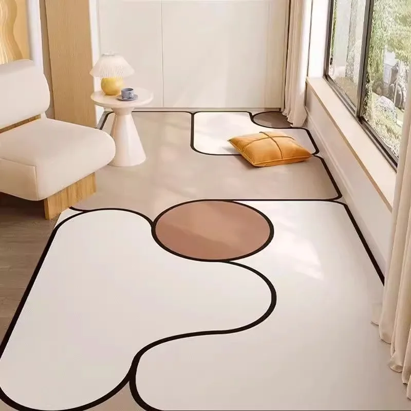 PVC Kitchen Floor Mat Modern Irregular Splice Simple Design Oil-proof Waterproof Bathroom Carpet Soft Comfortable Balcony Rug 러그