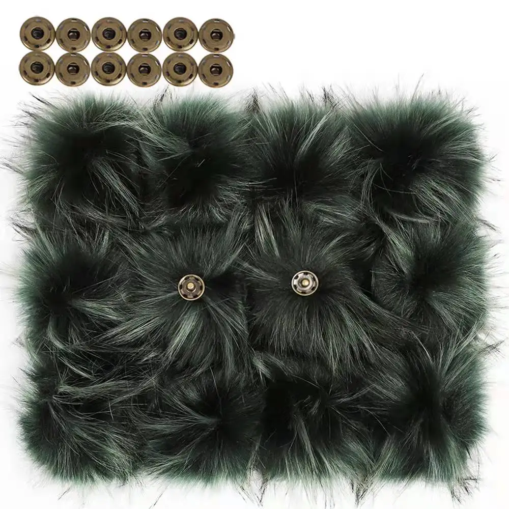 Colorful Pom Poms Faux Raccoon Fur Pom Elastic Detachable Faux Fur Ball For Beanie Hats