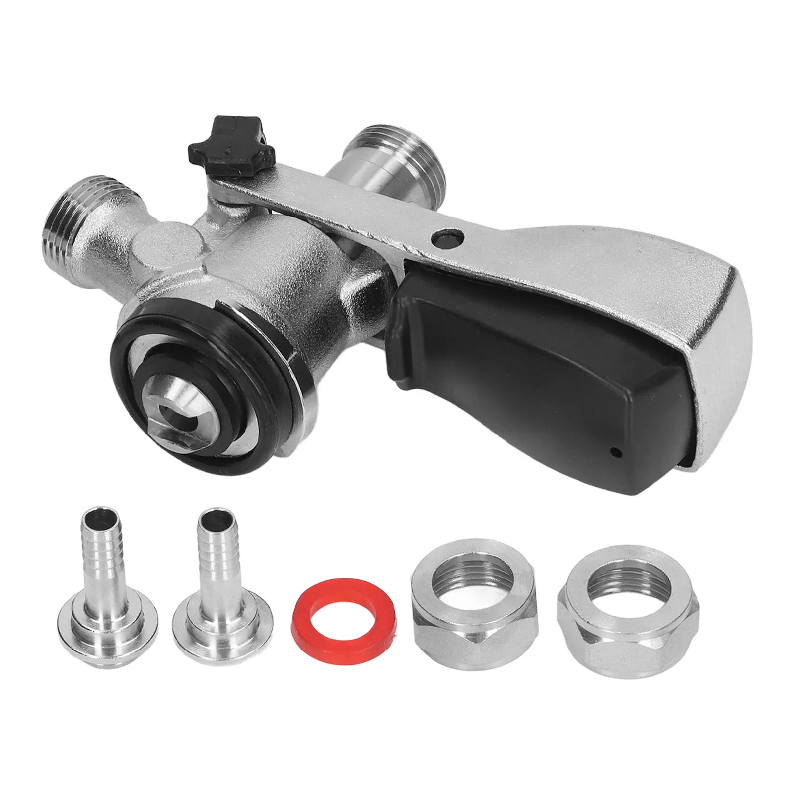 Beer Keg Coupler Rubber Ring Environmentally Friendly Stainless Steel D System Keg Coupler for Bars for Family Gatherings