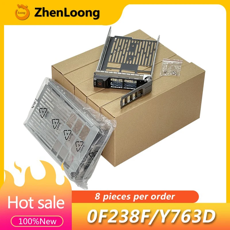 Sas Sas Sas Sata Bandeja de Servidor Caddy para Dell Poweredge R720 R610 R710 R610 Hdd Suporte F238f Y763d Peças Peças Lote Novo 0f238f 3.5