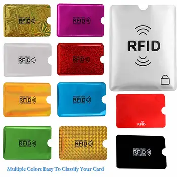 10 pezzi custodia per carta anti-scansione portatile carta di credito NFC RFID protezione per passaporto portafoglio porta carte di credito in foglio di alluminio antimagnetico