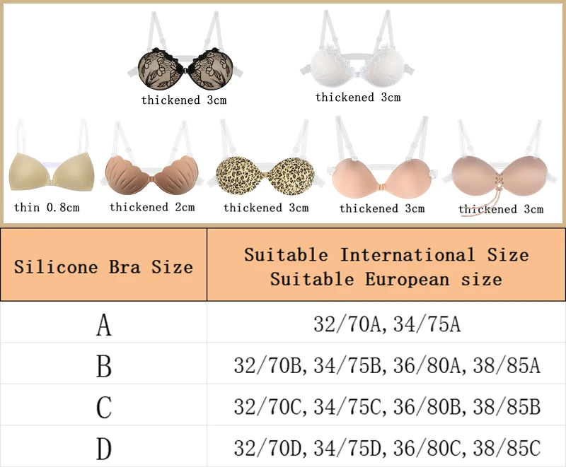 Description Picture 2 of itemInvisible Bra Lift Push Up Silicone Underwear for Big Brest Wedding Sticky Adhesive Transparent Straps Backless Bralette Lingeri