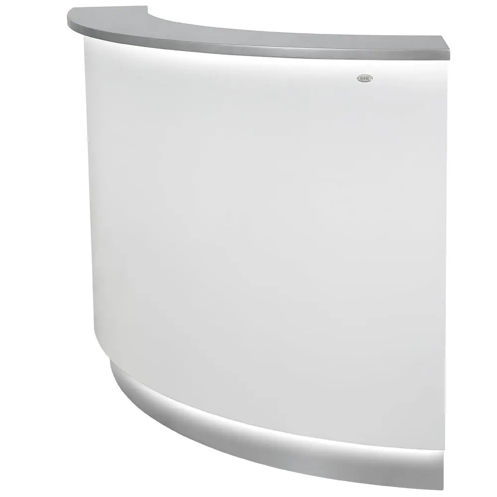 Reception Desks,LED Illuminated Curved Reception Desk Area Counter Round,39.37"D X 57"W X 42.13",HReception Desks
