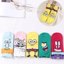Spongebob summer thin women's socks cartoon Patrick Star Squidward Tentacles cute boat socks anime creative cotton men's socks