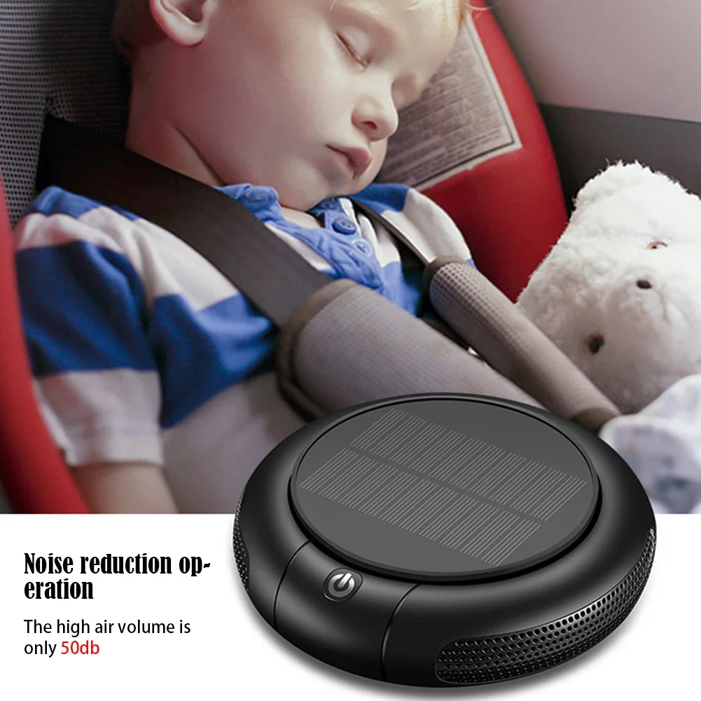 Solar Car Air Purifier Usb Oxygen Cleaner Negative Ion 1200Mah HEPA Filter PM2.5 Smoke Remover Interior Air Fresh Car Supplies air purifier