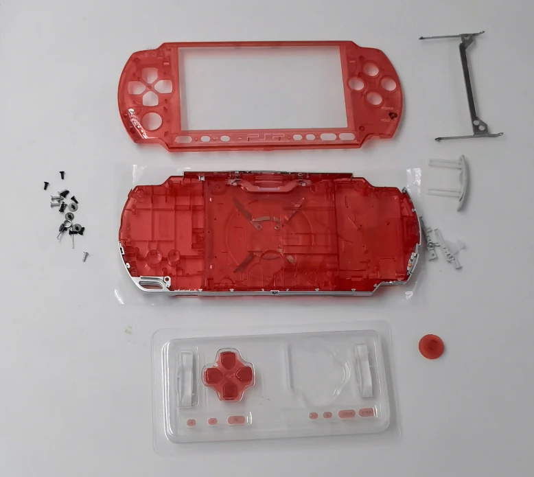 クリアガラスケース,pcsp3000 psp 3000用の完全なシェルケース