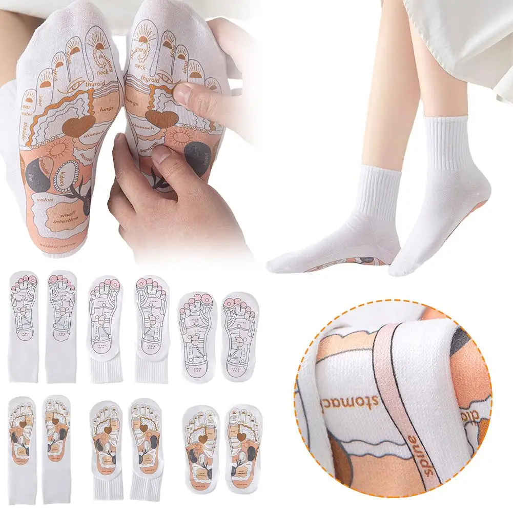 

Socks Cotton Sock Reflexology Foot Acupoint Physiotherapy Crew Separate Acupressure Charts Combed Sports Uniform Calf Absor D4C3