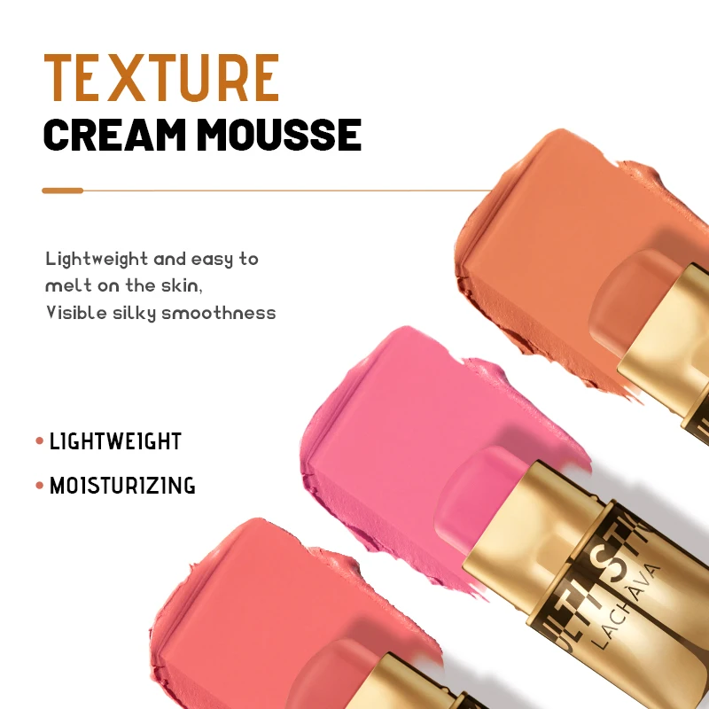 Blush Stick 3-In-1 Berry Waterproof Color Correction Multifunctional Makeup For Cheek Eye Lip