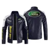 Land Rover motorcycle warm plus velvet pu leather jacket contrast color fashion men's PU windproof leather jacket 1