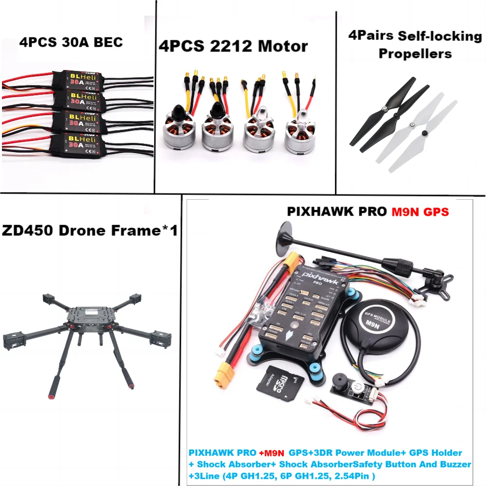 

Полетный контроллер PIXHAWK PRO M9N из углеродного волокна 450 рамка в комплекте I2C PPM OLED стандартная яркость RGB Квадрокоптер BLHELI 20A 2212 мотор ESC