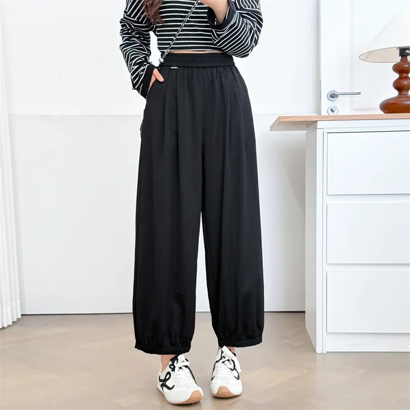 Plus Size Women's Harem Pants 2025 Autumn New Casual Ankle Length Lantern Trousers 8049