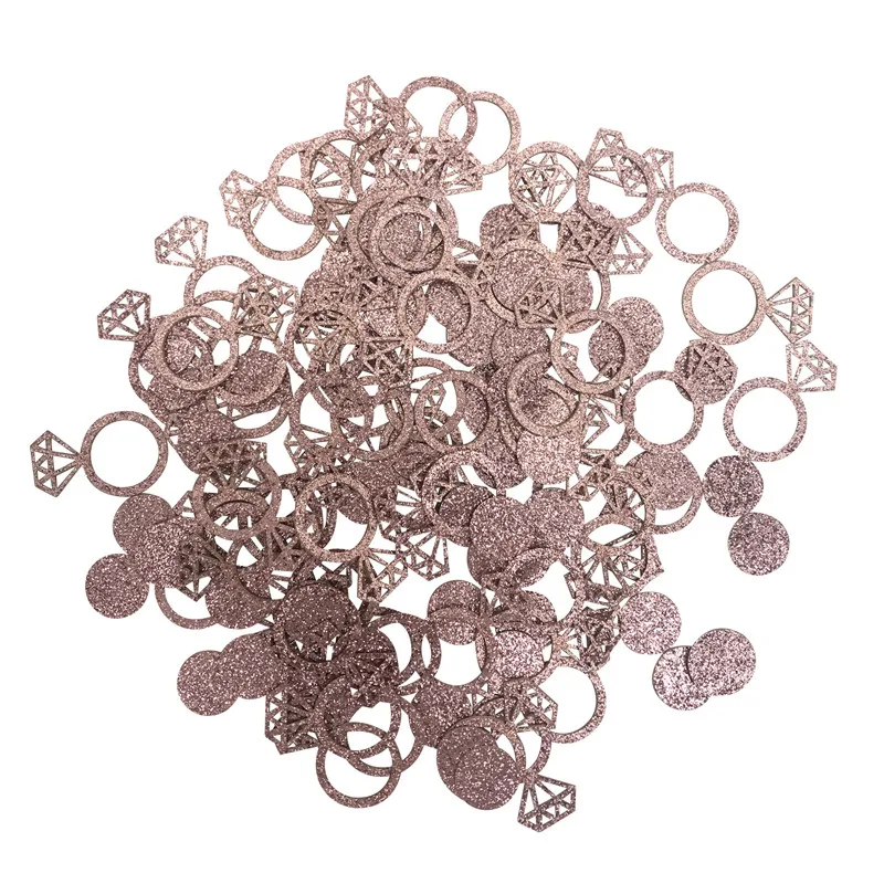 1Bag Diamond Ring Paper Confetti Wedding Party Decor Bridal Shower Engagement Valentine's Day Birthday Table Scatter Supplies