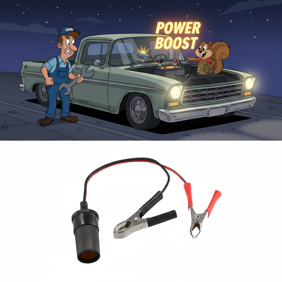 High-Power 12V 24V Car Cigarette Lighter Socket To Battery Alligator Crocodile Clip Connector Extension Cable Adapter Socket