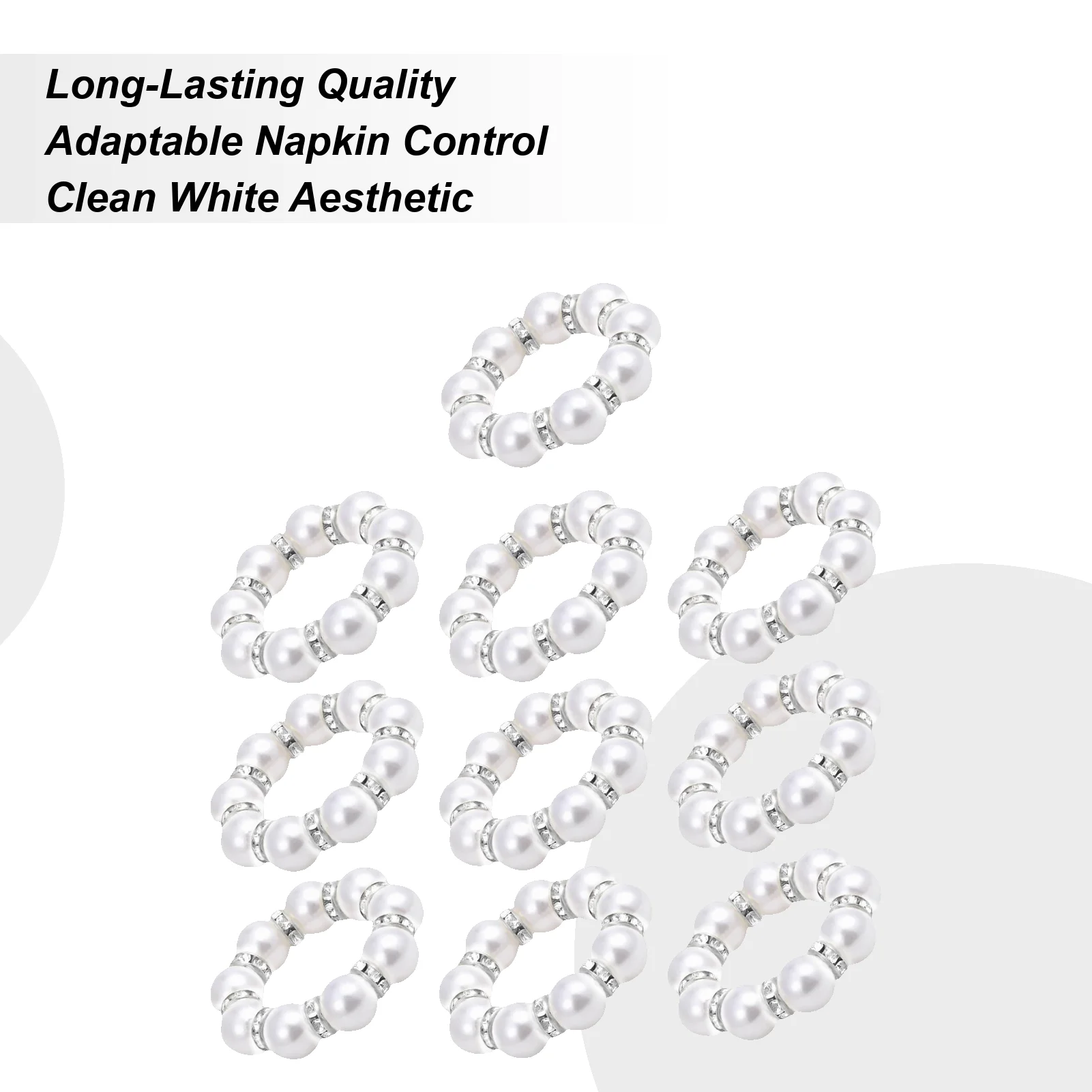 Pearl Napkin Rings Imitation Pearl Napkin Rings Bulk 10 Pieces Beaded