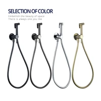 ก๊อกน้ำโถสุขภัณฑ์สีดำด้านหัวก๊อกห้องน้ำมือถือ1.2เมตรหัวก๊อกร้อนและน้ำเย็นหัวก๊อกยางทำความสะอาดตัวเอง 5