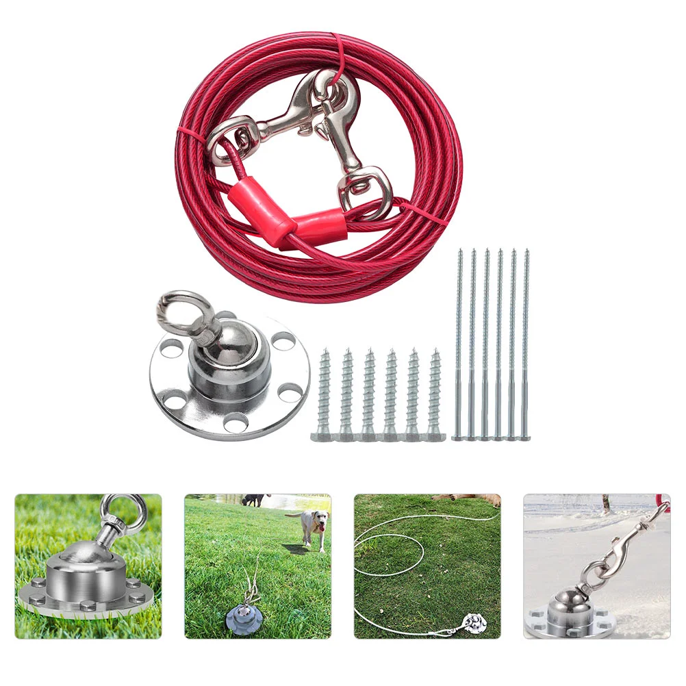 1 Set of Sturdy 360°Rotating Dog Stake Stainless Steel Dog Stake Large