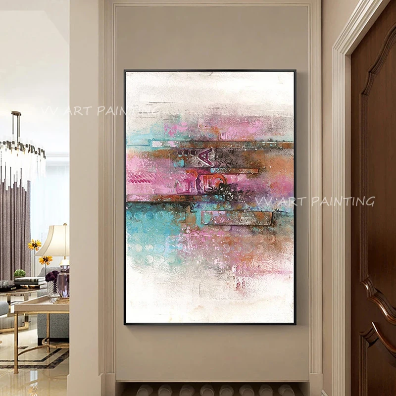 

100% Handmade colorful abstract grey canvas large size high quality artist Oil Paintings on Canvas Posters Wall Art Pictures
