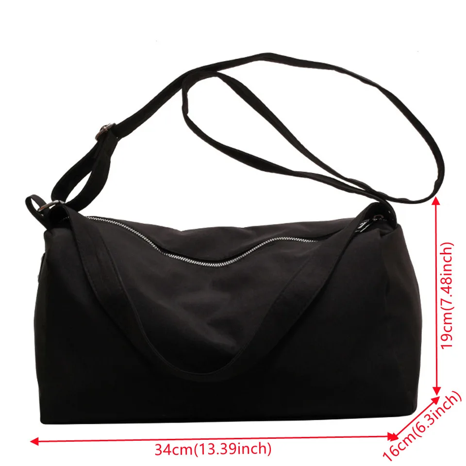 Women's Shoulder Bag Fashion Canvas Handbag Lightweight Crossbody Bag Waterproof Zipper Crossbody Bag Tote Shoulder Bag