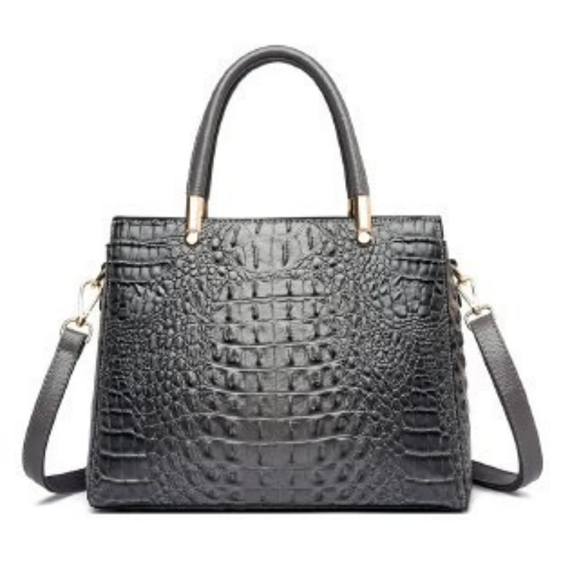 

2023 Fashion Women's One Shoulder Handbag with Retro Crocodile Pattern in Europe and America Large Capacity Crossbody Bag
