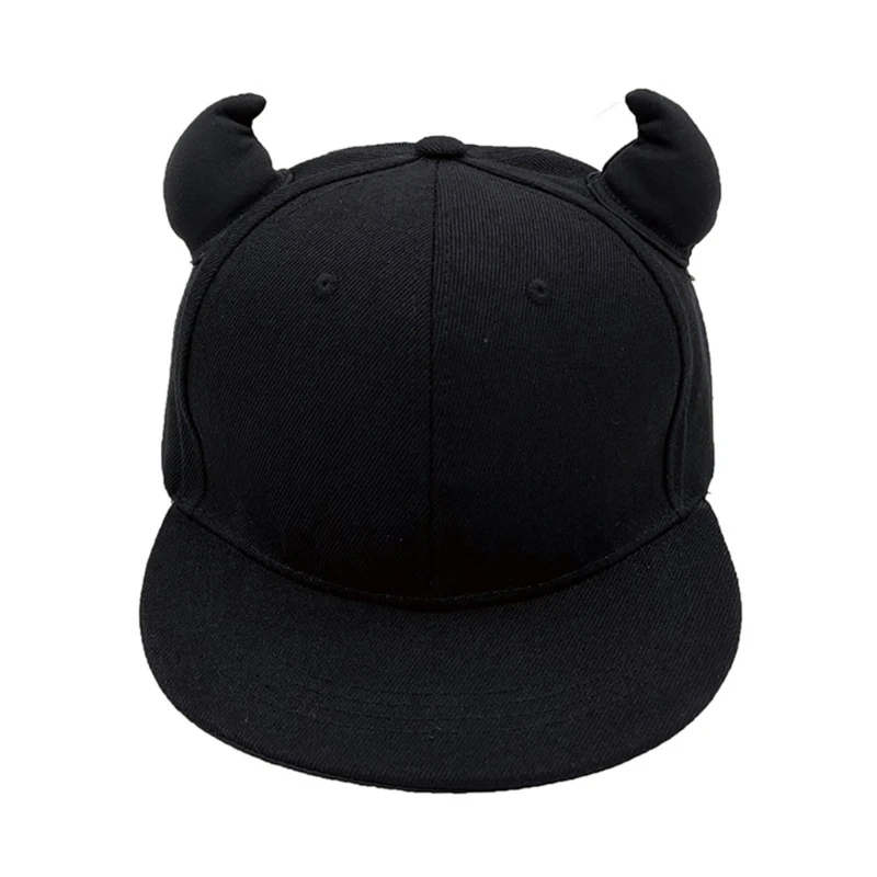Unisex Solid Color Baseball Cap Devil Horn Decor Sunproof Hat for Spring  Summer Adult Outdoor Adjustable Cycling Hat - AliExpress