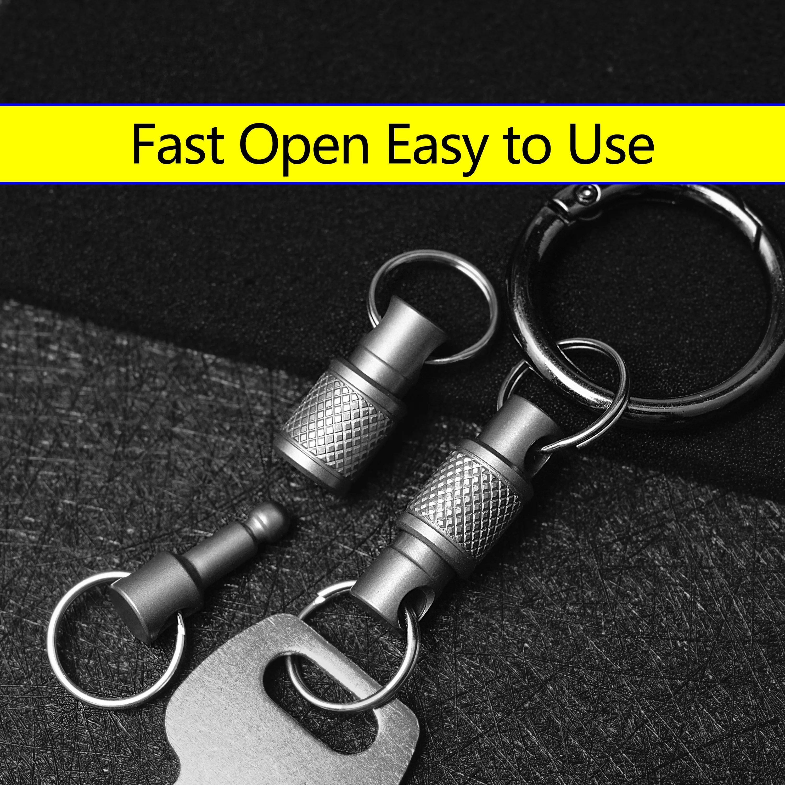 Titanium Alloy Quick Release Keychain - Portable Outdoor Mountaineering EDC Tool