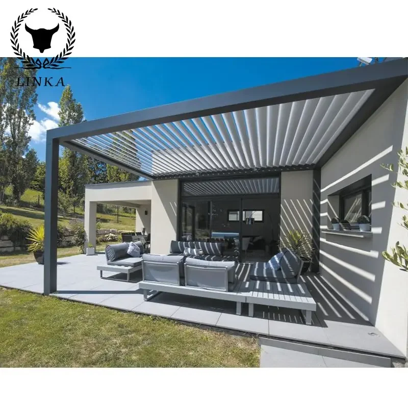 

Outdoor Garden Modern Aluminum Waterproof Covers Louver Roof Pergola