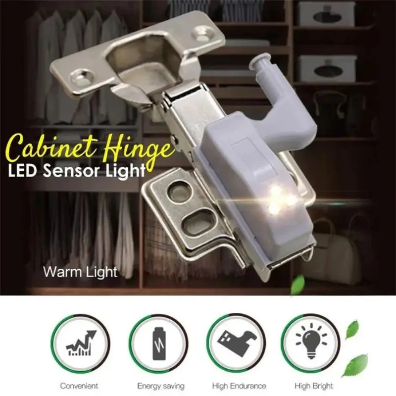 10 piezas de luz LED con sensor de bisagra para armario, cocina, lámpara de  noche, armario, armario, luz de noche (blanco frío) TUNC Sencillez