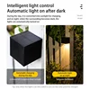 LED Solar Light Outdoor Garden Square Wall Lamp Outdoor Courtyard Garden Fence Lighting Wall Decoration Lamp 6