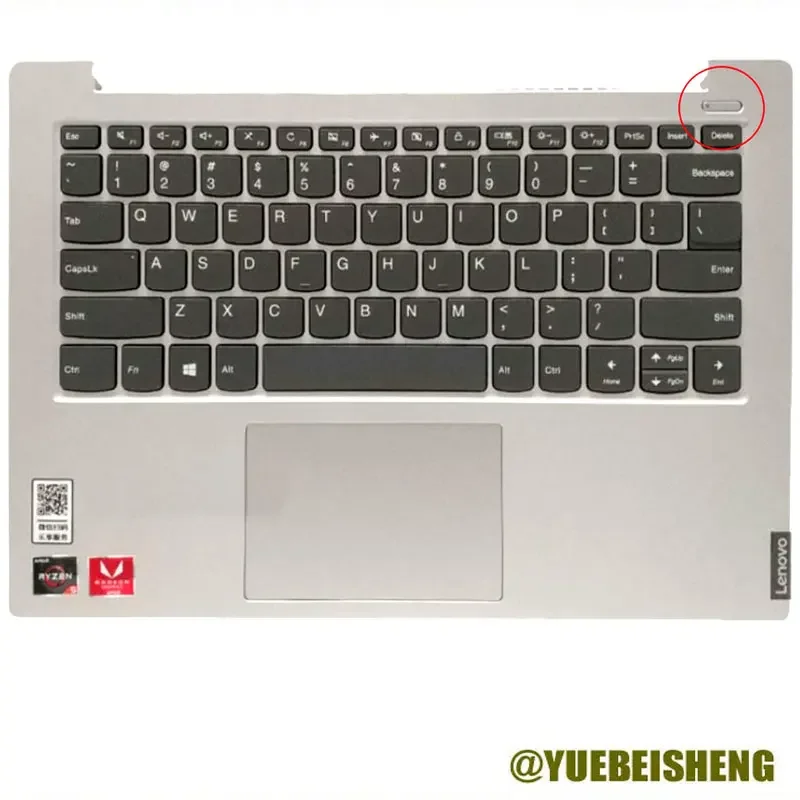 

YUEBEISHENG 95%New/Org For Lenovo 2019 14IML IdeaPad S340-14 Palmrest US Keyboard upper cover Touchpad,Silver