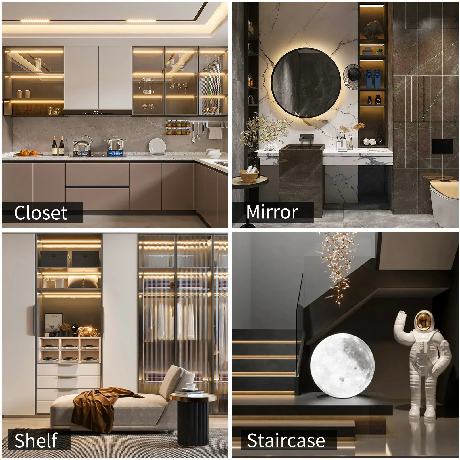 5V USB LED Strip Light Flexible Cuttable Light with Adhesive White/Warm White for TV Backlight Cabinet Bedroom Home Decoration