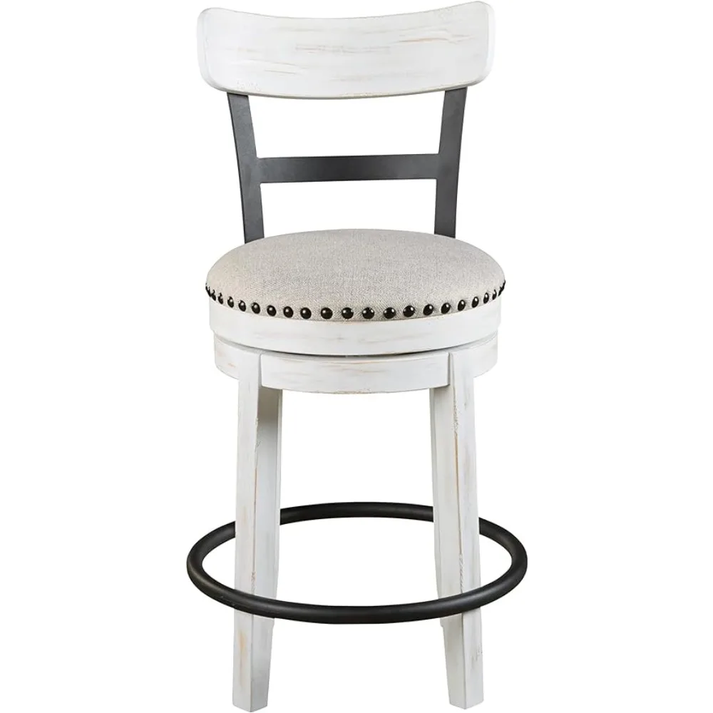 

Valebeck 24.5" Modern Swivel Counter Height Barstool Dining Chairs Whitewash Stool Dining Chairf-stools & Benches Chair Wood