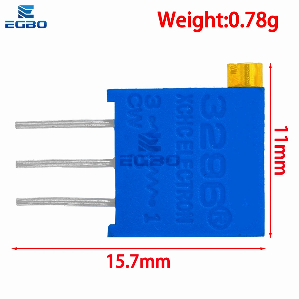 100PCS 3296x 3296 50 100 200 500 ohm 1K 2K 5K 10K 20K 50K 100K 200K 500K 1M ohm 103 100R 200R 500R Trimpot Trimmer Potentiometer