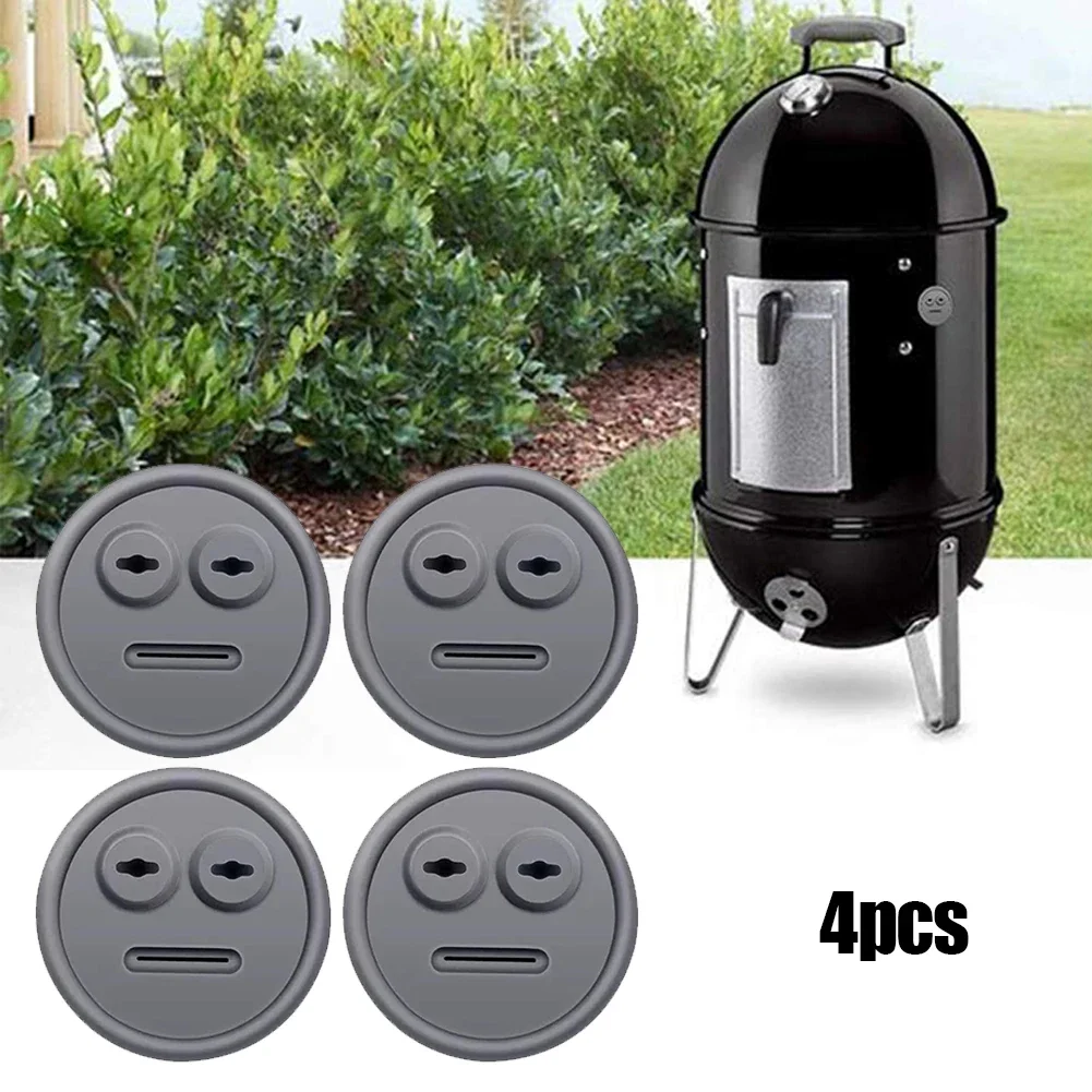 4Pack Thermometer Probe Grommet for BBQ Grill for Weber 85037 Smokey Mountain Grill DIY Sensor Port BBQ Accessories Rubber