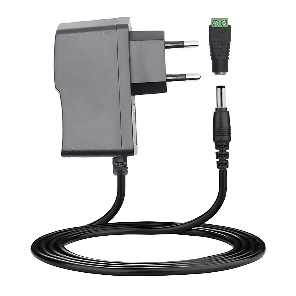 Description Picture 5 of itemEU US Plug Power Supply 12V 1A with 5.5/2.1 DC Male Barrel Female Connector 1.5 Meters Cable for LED Strip G4 MR11 Table Light