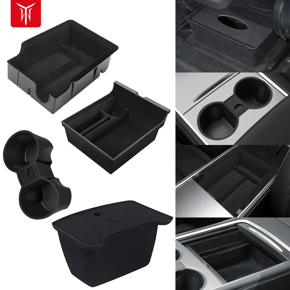 For Tesla Model 3/Y 2021-2023 Storage Box Center Armrest Hidden Box Cup  Holder Under Seat Interior Organizer Set Car Accessories - AliExpress