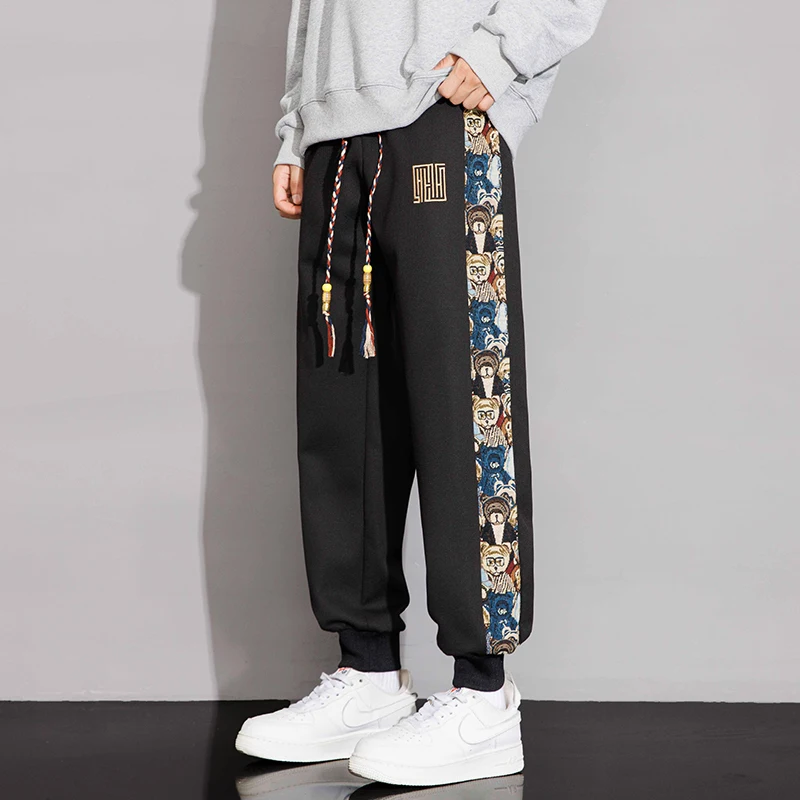 حجم كبير الرجال بنطال رياضي الرباط مطاطا بنطلون رياضي الذكور فضفاضة العصرية الشارع الشهير Sweatpant كبيرة كبيرة 8XL الربيع الصيف