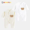 Boys Girls One Piece Outfit  100% Cotton Newborn Baby Long Sleeve Romper Infant Solid Knitting Thin Jumpsuit For Seasons Boys Girls One Piece Outfit  100% Cotton Newborn Baby Long Sleeve Romper Infant Solid Knitting Thin Jumpsuit For Seasons