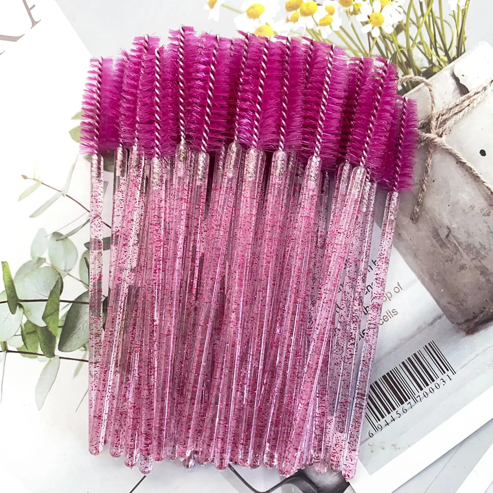 600Pcs Crystal Eyelash Brushes Makeup Brush Diamond Handle Mascara Wands Wholesale Eyelash Extension Supplies