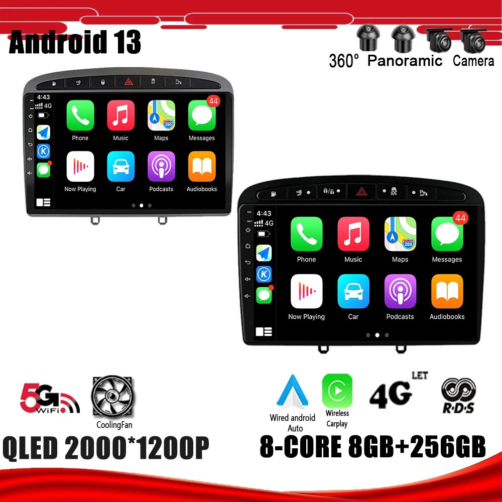 

Android 13 Navigation GPS DSP Carplay WIFI For Peugeot 408 308 308SW 2010 - 2016 Car Radio Multimedia Player