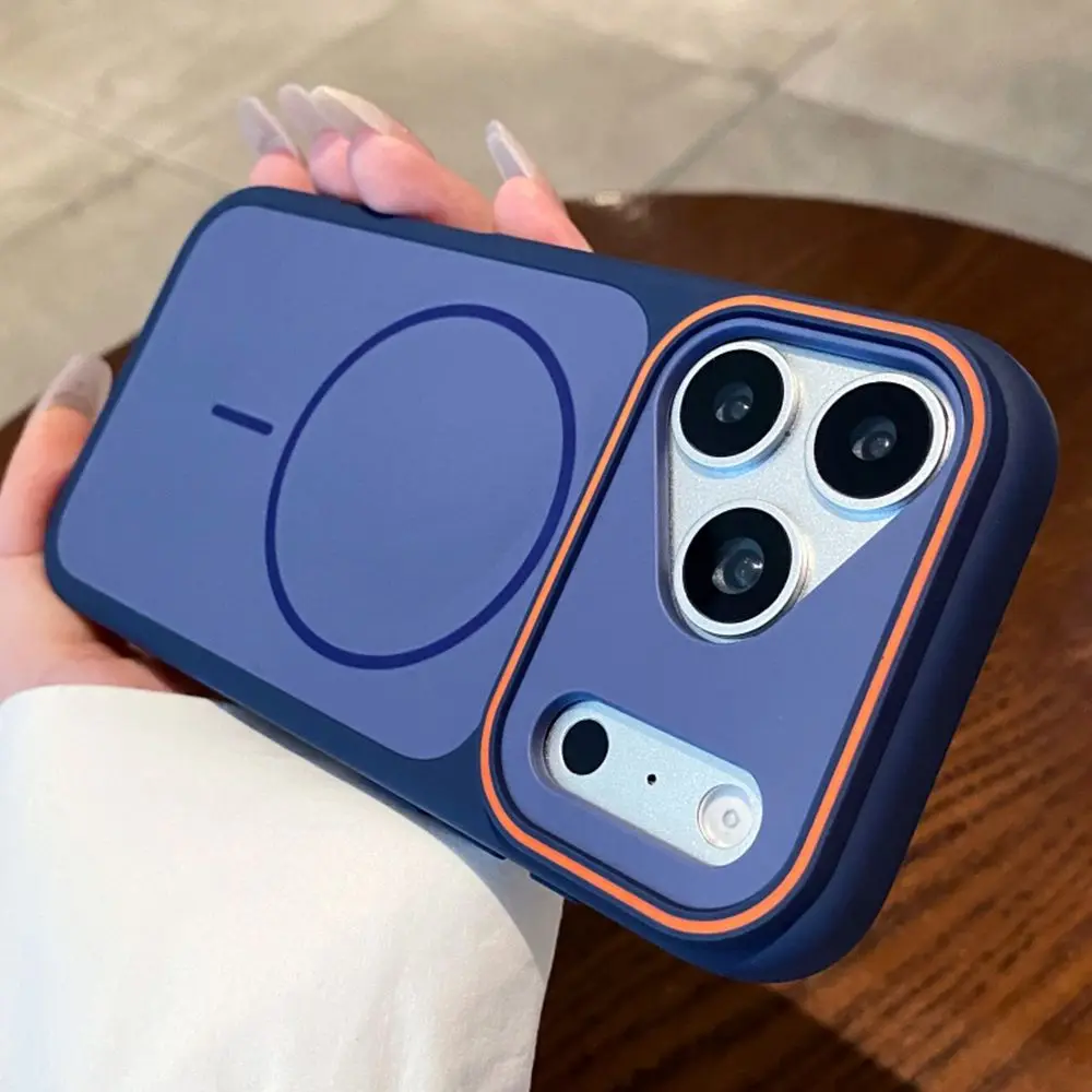 Luxury Silicone Phone Case with Color Collision Design - Shockproof & Magsafe-Compatible Cover