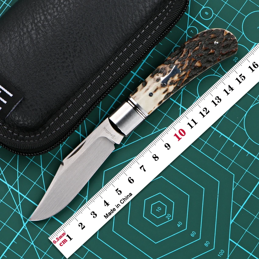 

BOUNTAIN Lanny Sliding Joint Folding Knife M390 Blade Steel Handle Antler Patch Outdoor Hunting Camping Tools