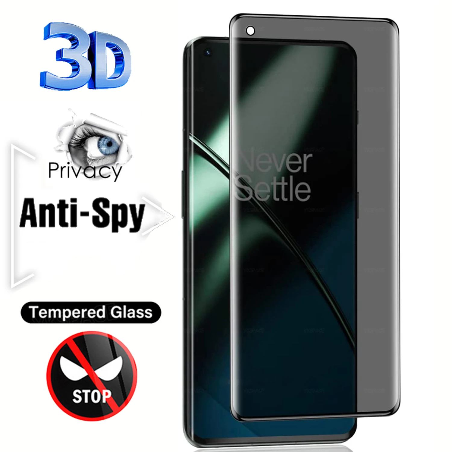 

Для Oneplus 7 7T Pro 7pro 7Tpro 3D изогнутое полное покрытие антишпионское бликовое покрытие защита экрана 9H Закаленное стекло пленка