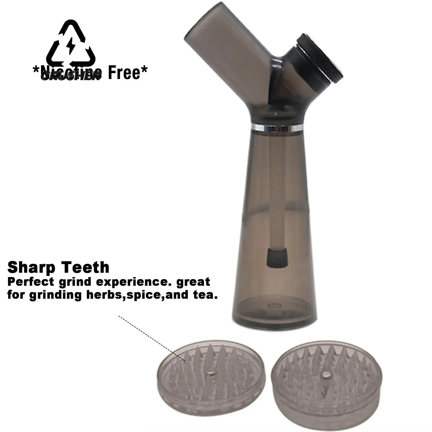 Hookah Pipes Smoking Pipe Kit Hookah Set 2 in1 Acrylic Hookah Water Pipe Grinder Kit Built in Filter Smoke Pipes Smoking Grass Removable Tobacco Hooka Shisha Set