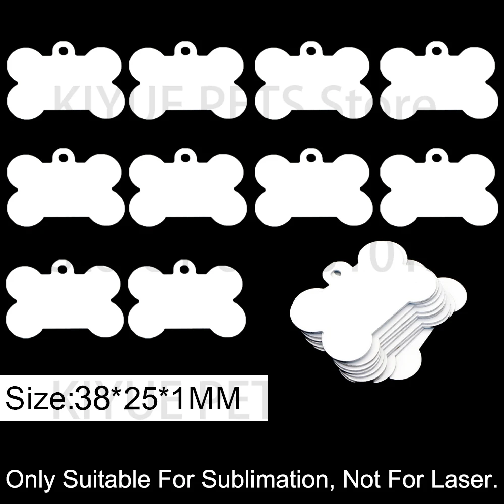 100 Stück personalisierbare Hundemarken aus Aluminium für Sublimationsdruck, Haustier-Identifikationsanhänger, Adressanhänger für Hunde, zum Aufbügeln, leere Namensschilder – Detail 4