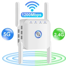 5G 리피터 와이파이 장거리 와이파이 익스텐더 무선 라우터 신호 와이파이 앰프, 1200Mbps 네트워크 와이파이 부스터 와이파이 리피터