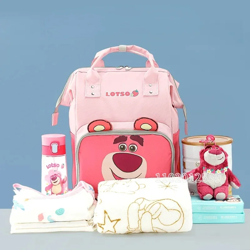 Disney New Diaper Bag Backpack 3D Cartoon Fashion Baby Diaper Bag Large Capacity Baby Bag Multi Functional Women's Backpack